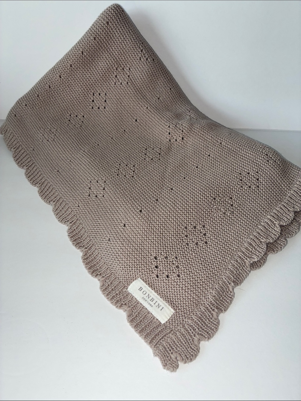 Bonbini Taupe Knit Baby Blanket